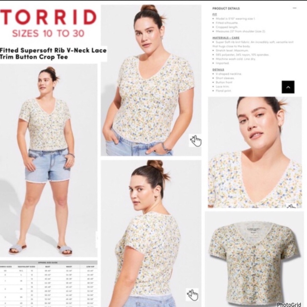 Torrid 3 plus size ditsy floral button up top NWT